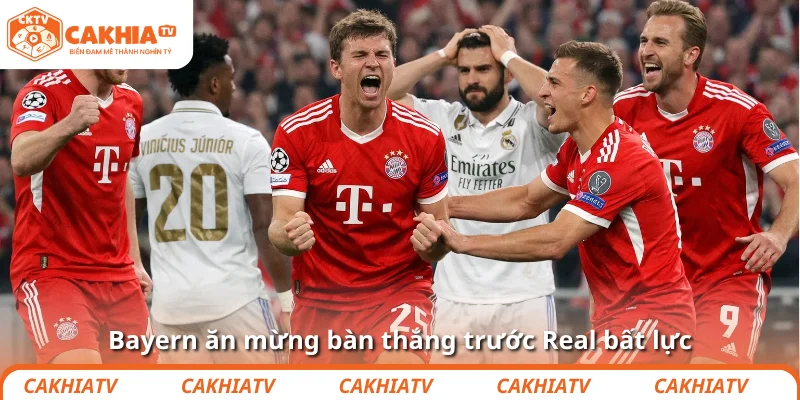 Bayern ăn mừng bàn thắng trước Real bất lực